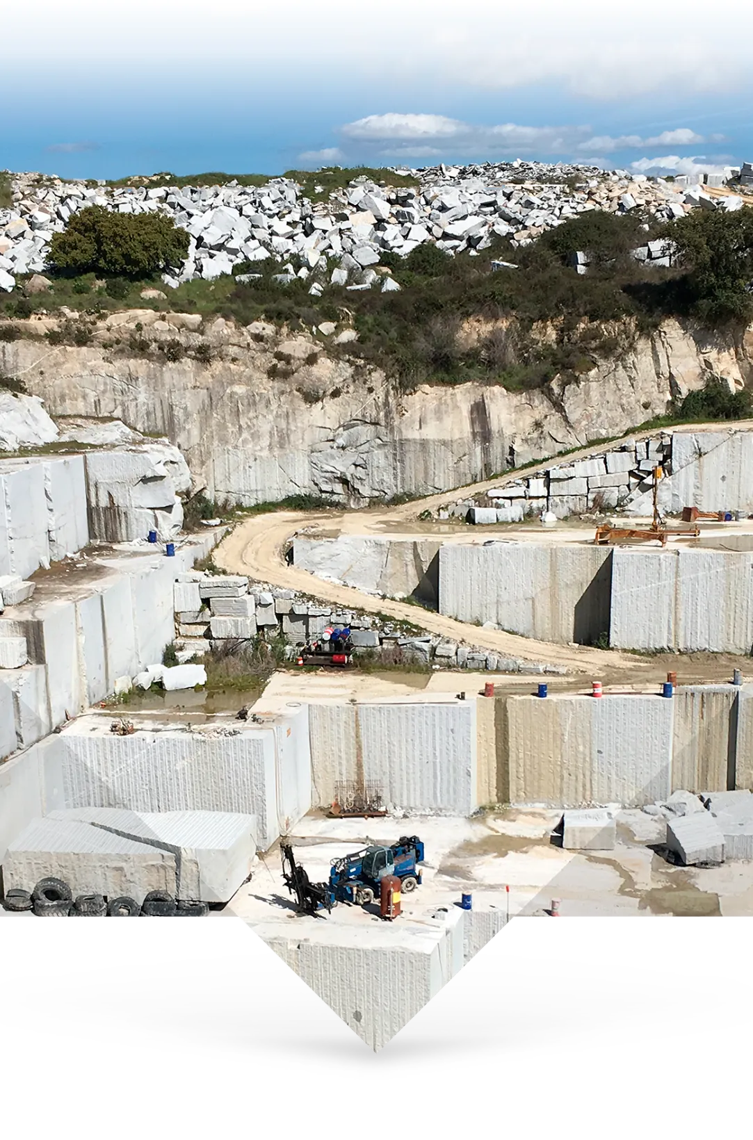 Carrière de pierre et blocs extraits
